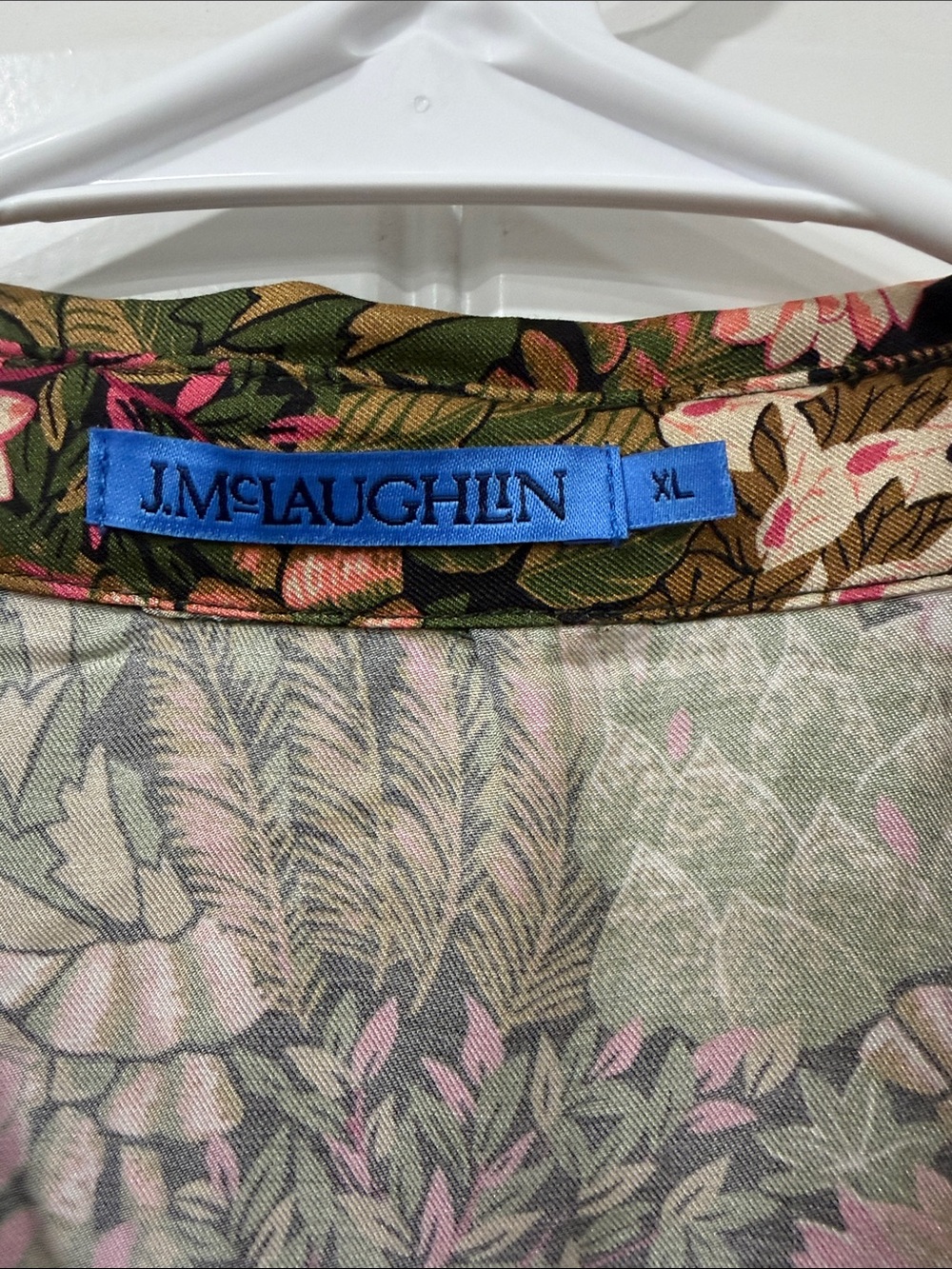 Floral Maxi Shirt Dress in Pink and Green - Picture 2 of 9